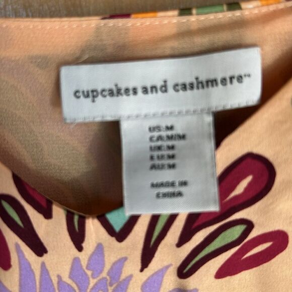 Cupcakes and Cashmere sleeveless top shoulder chain straps adjustable floral Med - Picture 6 of 15